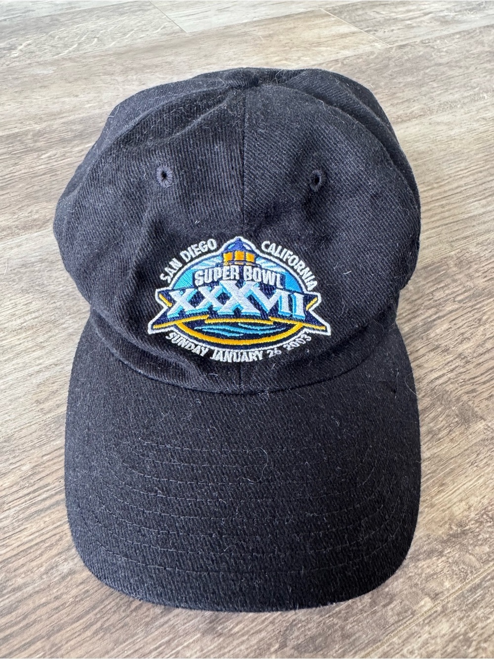 Vintage! Super Bowl XXXVII (January 26, 2003) Embroidered Black Hat - San Diego